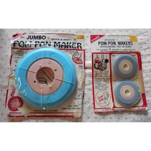 POM-PON MAKER TOOLS CJ Bates & Susan Lot of 3 Different Vintage Opened Jumbo